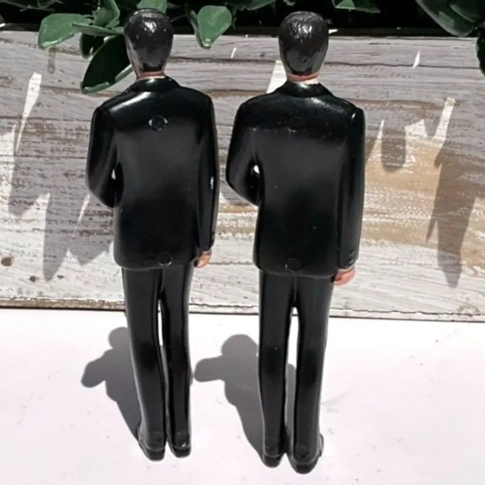 Vintage wedding cake topper 2 grooms gay wedding cake topper